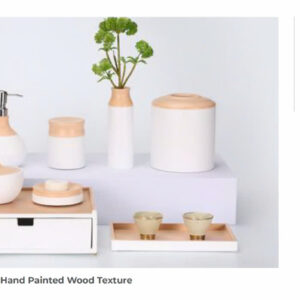 DY-2018 Matt White+Hand Painted Wood Texture