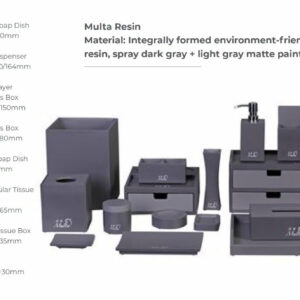 Multa Resin Material: Integrally formed environment-friendly resin, spray dark gray + light gray matte paint