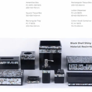 Black Shell Shiny Black series Material: Resin+Natural Shell