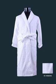 White Cotton plaid terry shawl Collar