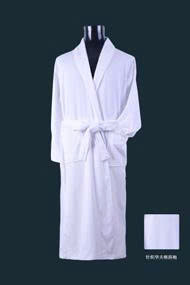 White Cotton Waffle Shawl Collar